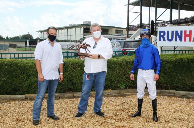 General Manager Jeff Inman Presents Stakes Race Trophy at 2020 Summer Meet